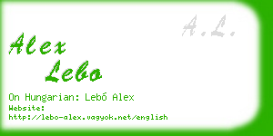 alex lebo business card